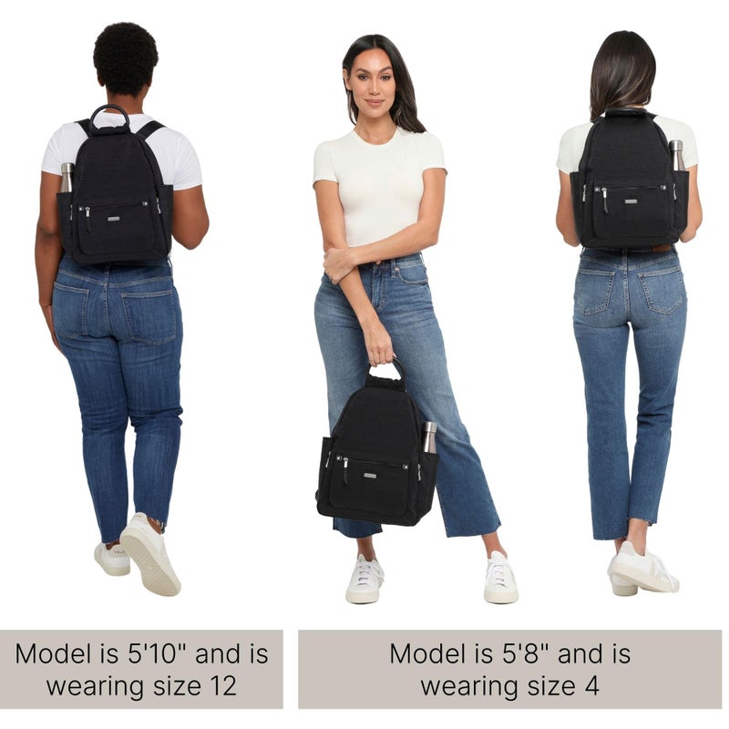 Baggallini حقيبة باجاليني النسائية الكلاسيكية الجديدة مع حافظة هاتف RFID، حقيبة ظهر طوال اليوم، سوداء، مقاس واحد أمريكي - Image 5